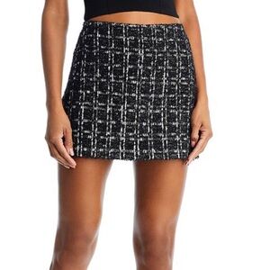 Alice + Olivia Elana Tweed Mini Skirt